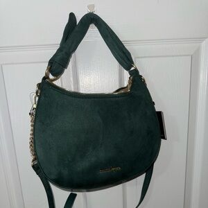 Nanette Lepore Dark Green Suede Shoulder Bag